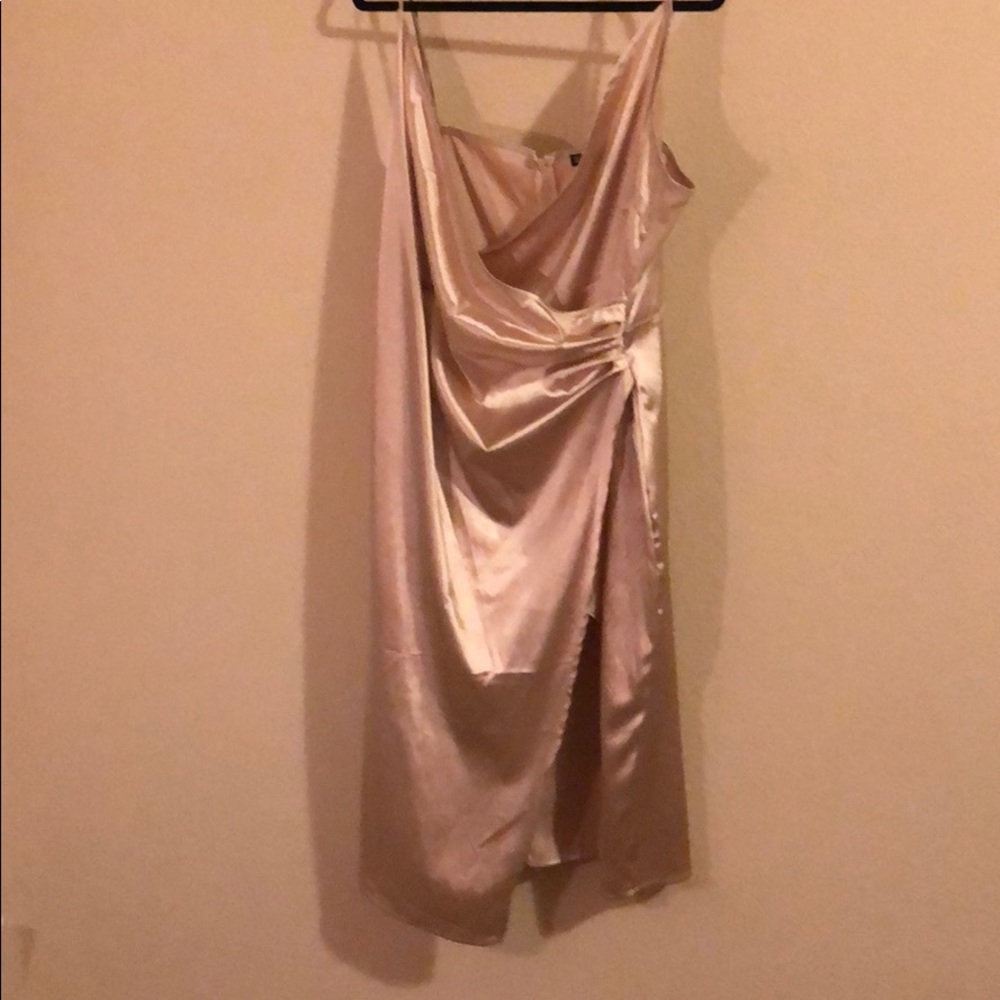 Champagne fitted dress